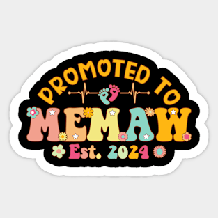 Promoted To Memaw 2024 First Time New Memaw Pregnancy Sticker